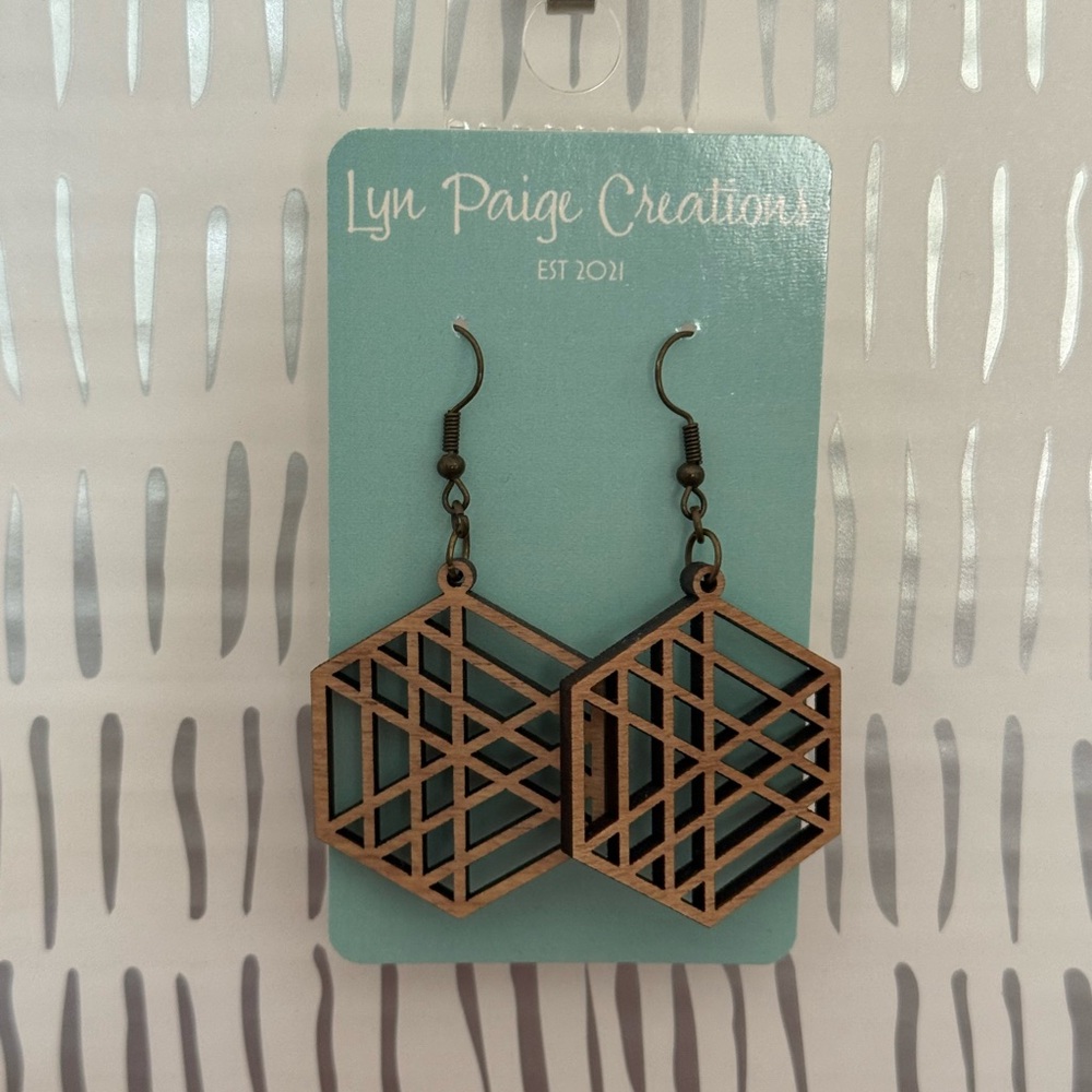 Handmade Geometric Wooden Earrings